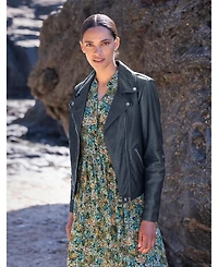 Celtic & Co. Womens Leather Biker Jacket