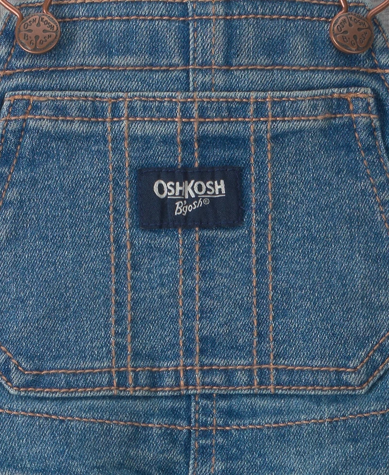 Osh Kosh Baby Boys' Sleeveless Denim Jumper and T-Shirt, 2-Piece Set