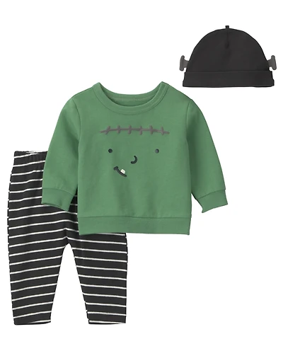 Carter's Baby Boys' and Girls' Halloween Monster Top, Pants Hat, 3-Piece Set