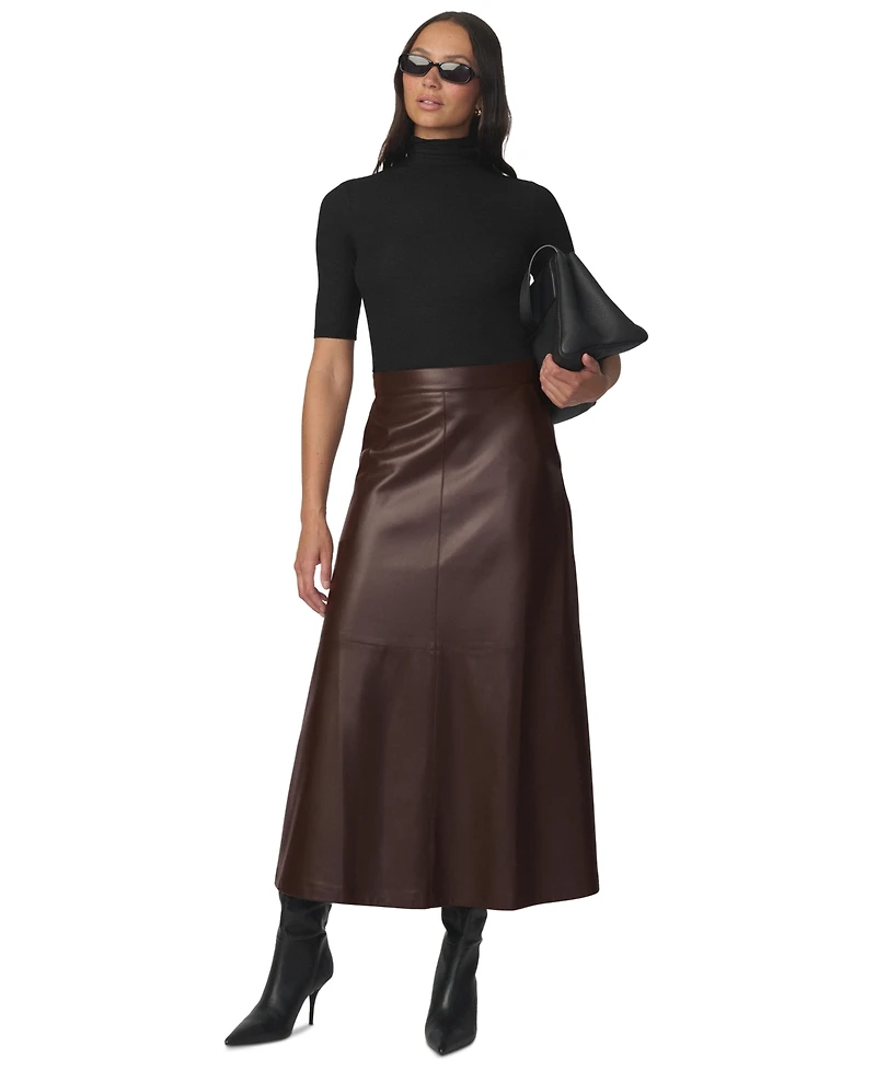 Joe's Jeans Women's Tavi High-Waisted Faux-Leather Midi Skirt