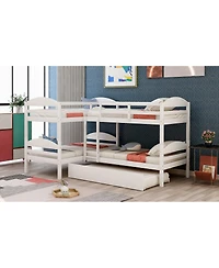 Streamdale Furniture Twin L-Shaped Bunk bed with Trundle
