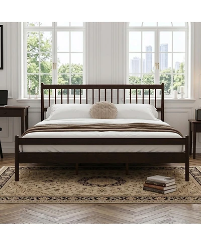 Streamdale Furniture Traditional Style King Size Pinewood Bed with Headboard and Footboard