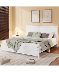 Streamdale Furniture Farmhouse King Bed with Barn Door Headboard and Footboard