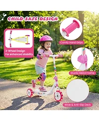 Slickblue Kids Kick Scooter with Light-Up Wheels and Wide Deck