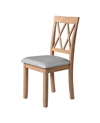 Streamdale Furniture Set of 2 Upholstered Dining Chairs with Solid Wood Legs