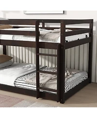 Sailvan Twin over Floor Bunk Bed with Ladder,Bed Platforms crafted Strengthened Slats