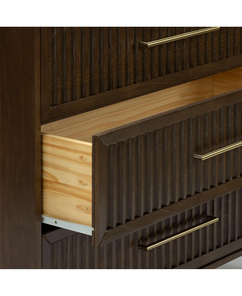 Plank+Beam Sera Fluted Drawer Dresser with Brass Handle