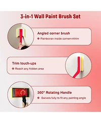 Xdovet Paint Edger Tool Kit Rotating Handle Walls Ceilings Corners Baseboards Pads Refills Tray Home Diy Interior Painting Lines