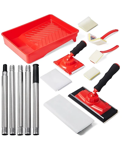 Xdovet Paint Edger Tool Kit Extension Rod Touch-up Pads Corner Ceiling Rotating Handle