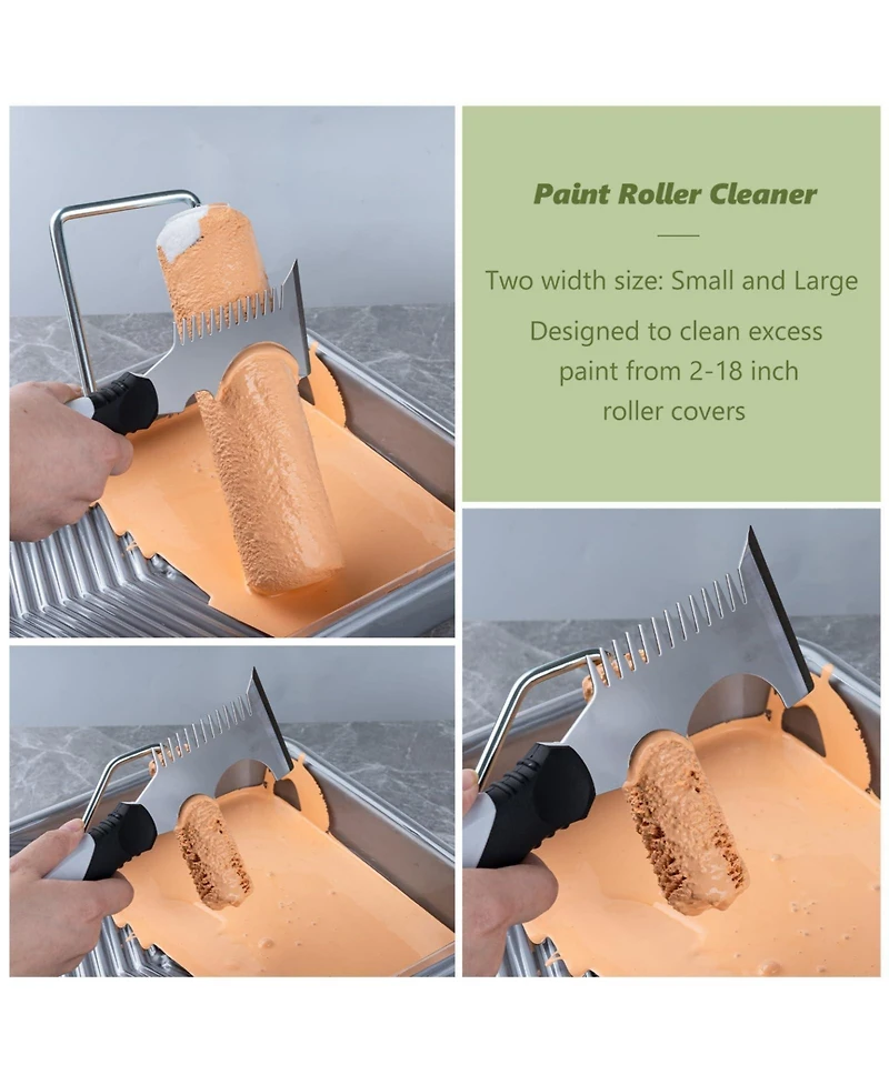 Xdovet Paint Roller Kit Extension Pole Tray Brushes Supplies