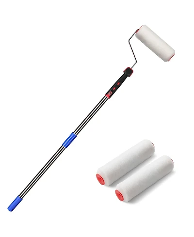 Xdovet T Roller Brush Kit Multi-function Stainless Steel Pole Splicing Rod Mural Walls Ceiling