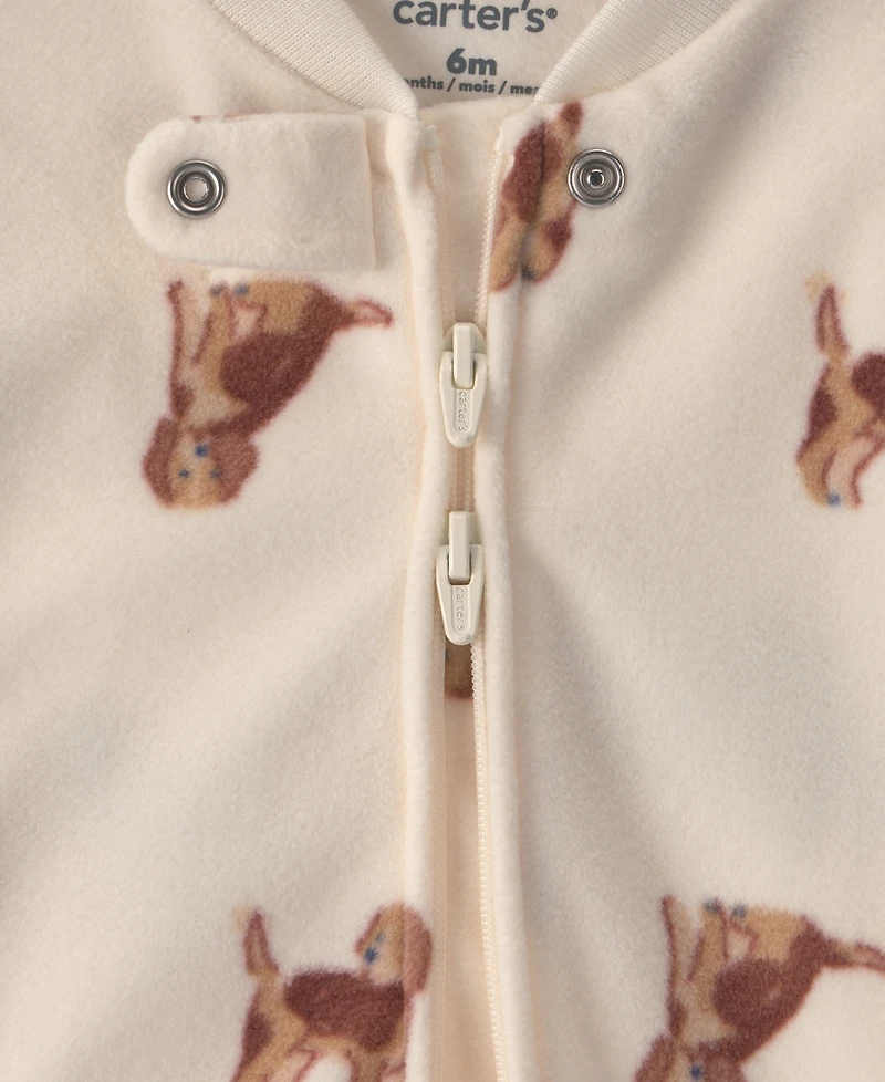 Carter's Baby Boys' Dog Fleece 2-Way Zip Sleep & Play