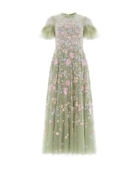 Needle & Thread Women's Antoinettes Floral Round Neck Midi Gown