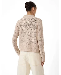 Hush Women's Crochet Cotton Long Sleeve Cardigan