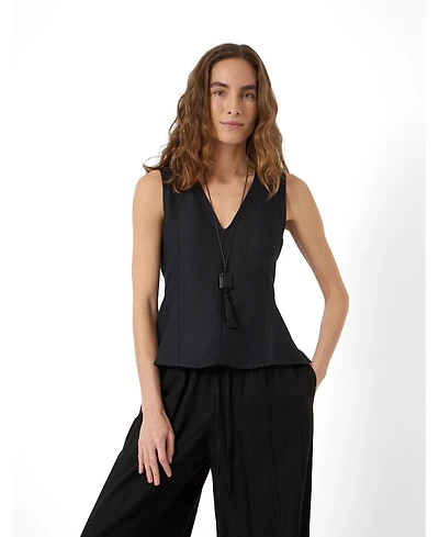 Hush Women's Jose V-Neck Godet Linen Top