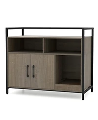 Hongge Hidden Cat Washroom with Double-Door Cabinet Guardrailed Tabletop and Scratch Board