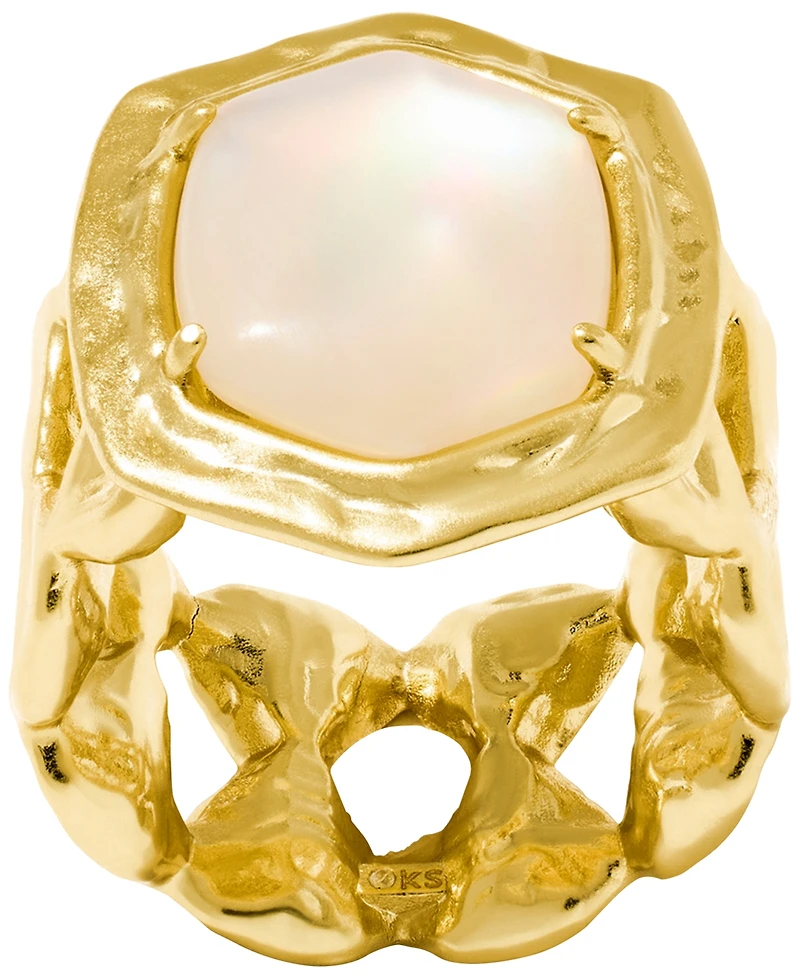 Kendra Scott Imitation Pearl Tiger Striped Daphne Cocktail Ring