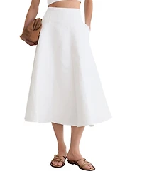 Reiss Women's Tara Cotton-Blend Jacquard Midi Skirt
