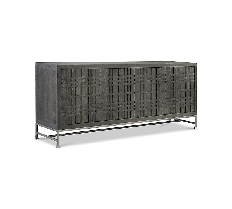 Bernhardt Tribeca 80.38" Wood & Steel Entertainment Credenza