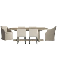 Bernhardt Tribeca 7-Piece Rectangle Dining Set (Table, 4 Side Chairs & 2 Upholstered Arm Chairs)