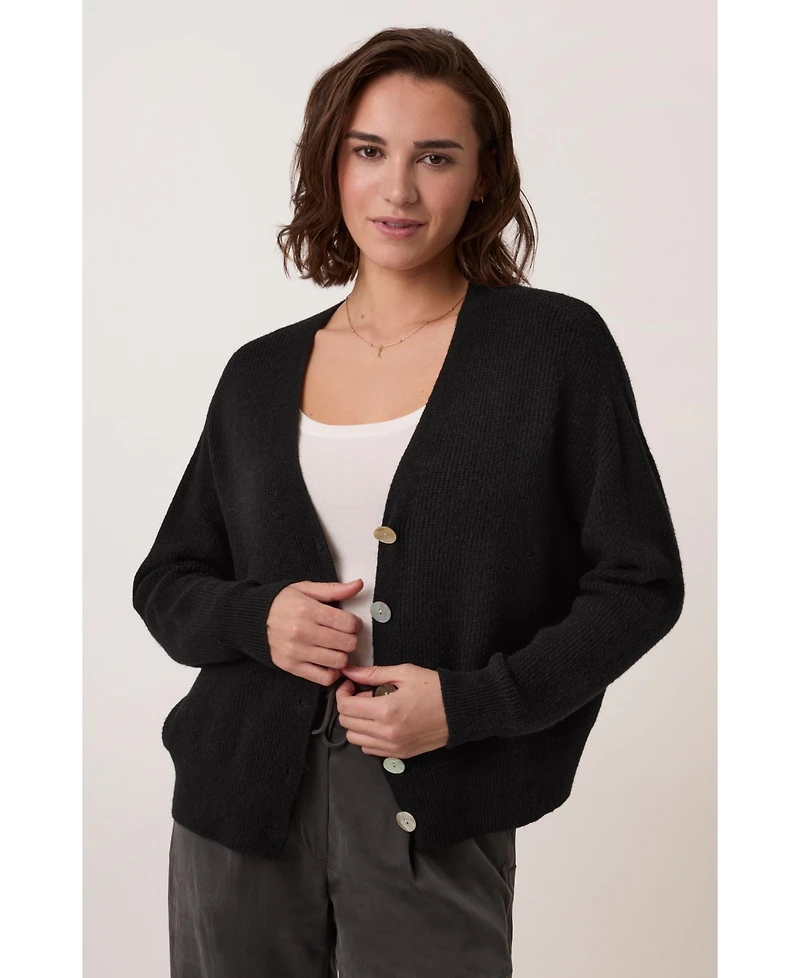 Celtic & Co. Women's Slouchy Ribbed V-Neck Cardigan