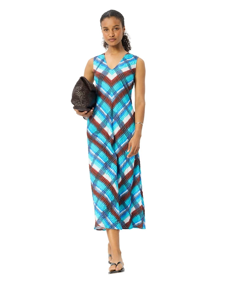 Whistles Women's Checked V-Neck Textured Dress