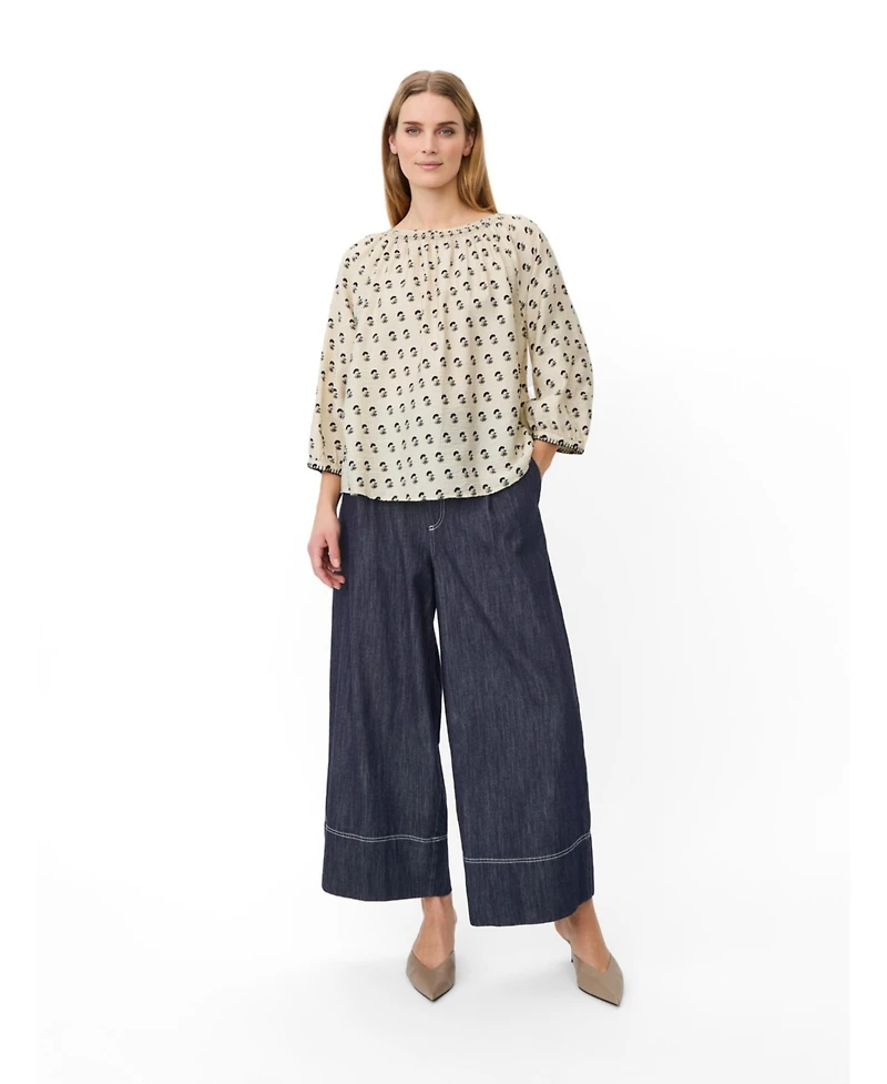 Masai Copenhagen Women's Boat Neck Gathered Blouse