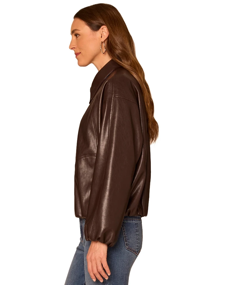 Democracy Petite Raglan Sleeve Bomber Jacket