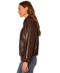 Democracy Petite Raglan Sleeve Bomber Jacket
