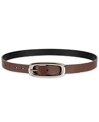 Calvin Klein Skinny Oval Shaped Center Bar Buckle Reversible Dress Belt