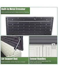 Sugift Horizontal Resin Storage Shed With Adjustable Shelf