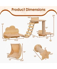 Hongge Wall-Mounted Cat Shelf Set with Suspended Cat Hammock