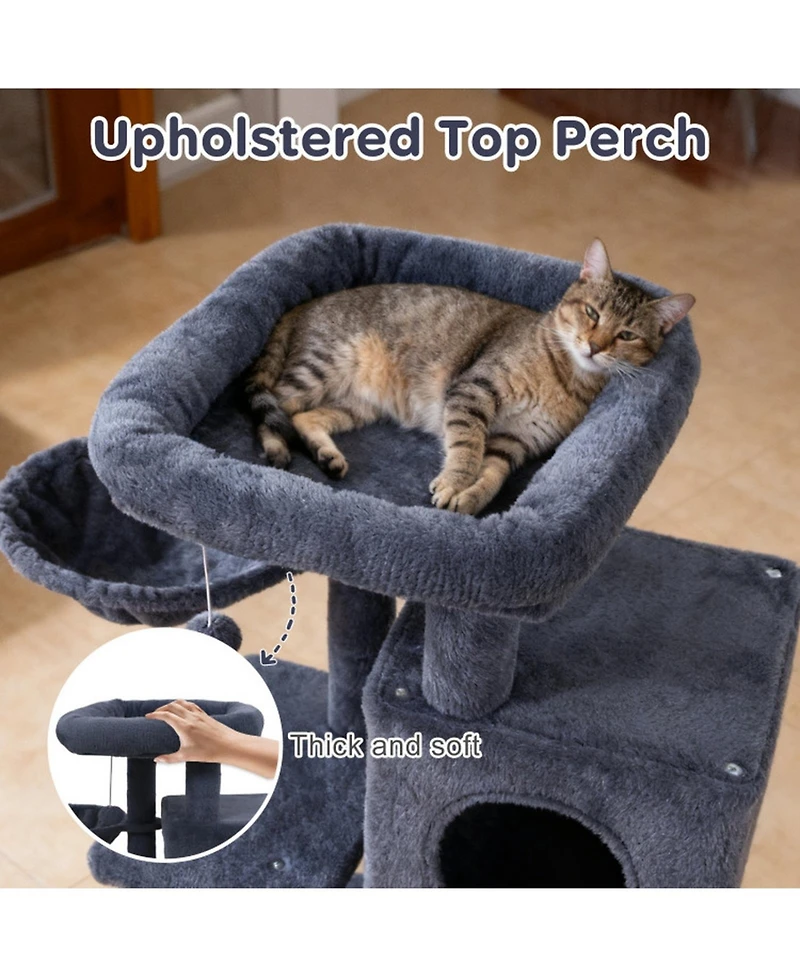 Hongge Five-Level 33.5 Inch Kitten Tower with Two-Tier Cat Condo