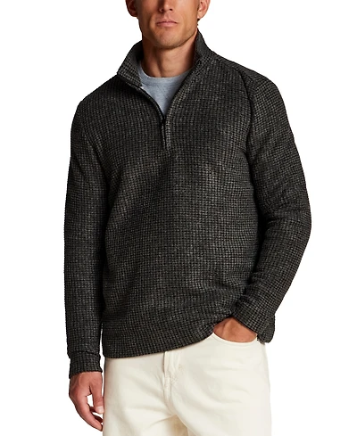 Weatherproof Vintage Men's Terry Grid Fleece Quarter-Zip Sweater