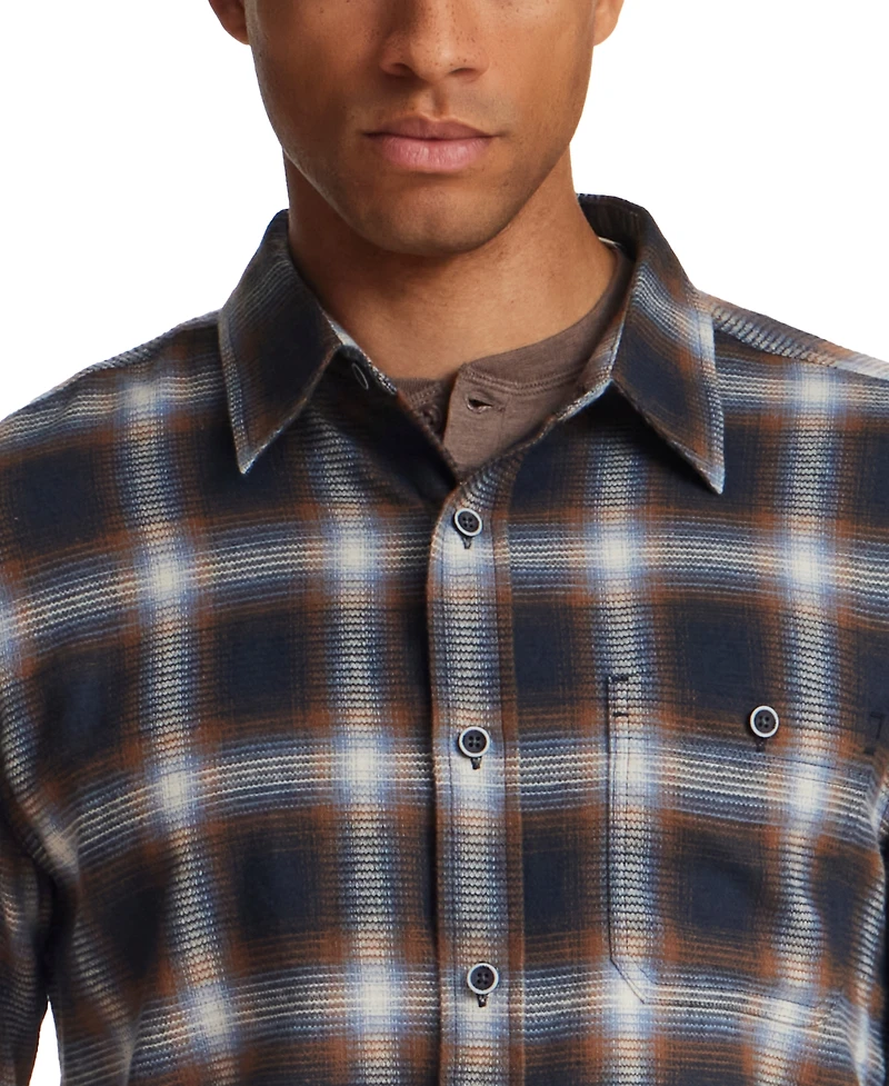 Weatherproof Vintage Men's Waffle Flannel Plaid Shirt