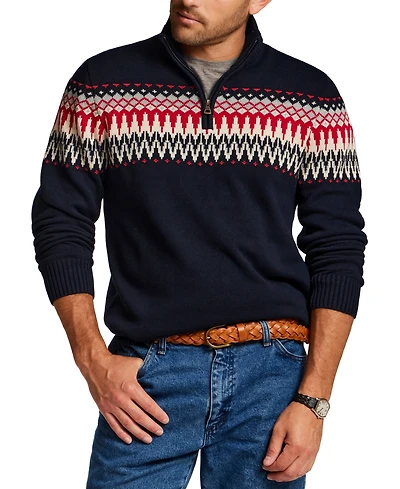 Weatherproof Vintage Men's Nordic Yoke Quarter-Zip Sweater