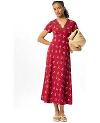 Whistles Women's Floral A-Line V-Neck Midi Dress