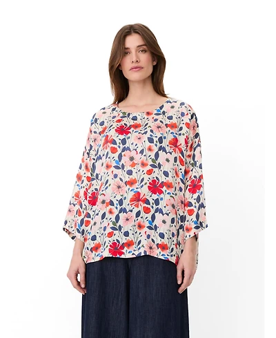 Masai Copenhagen Women's Floral 3/4-Sleeve Relaxed Tunic Blouse