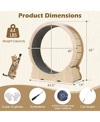 Hongge Cat Exercise Wheel with Carpeted Running Surface, 40 Inch