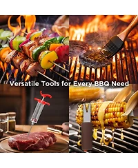 Xdovet Bbq Grill Tools Set Stainless Steel Accessories Kit Case Injector Claws Mats