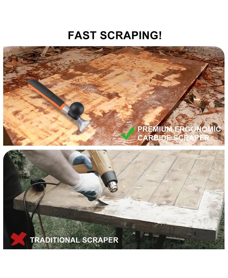 Xdovet Carbide Scraper Tool For Removing Varnish Glue Putty Scratch