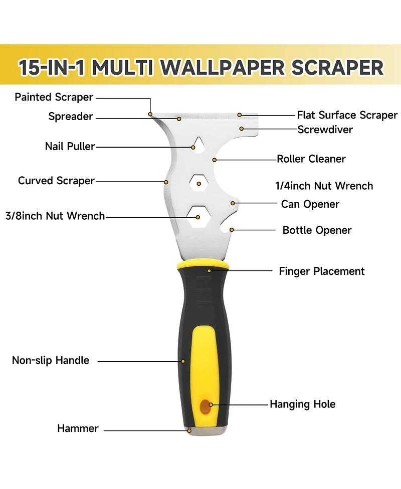 Xdovet Putty Knife Scraper Set Drywall Repair Tool