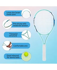 Aofar 2 Pack Tennis Rackets Set Adults Pre-strung Balls Bag Grip Tape Beginners
