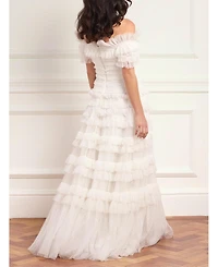 Needle & Thread Women's Lisette Ruffle Off Shoulder Gown