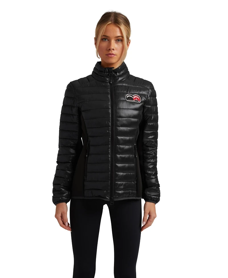 JACK1T Women's Short Funnel-Neck Puffer Jacket