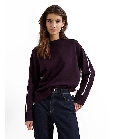 Phase Eight Women's Hallie Tipped Crewneck Long-Sleeve Contrast-Stripe Sweater