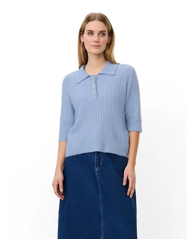 Masai Copenhagen Women's MaFynoria Short Sleeve Relaxed Knit Polo