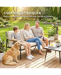 Outsunny 3 Seater Outdoor Couch Patio Sofa with Cushions