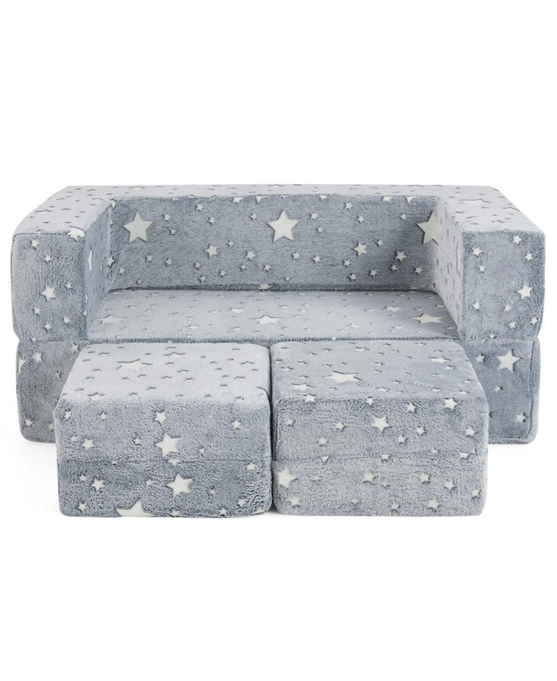 Hongge Modular 2-Seater Flannel Play Couch, Ages 3+