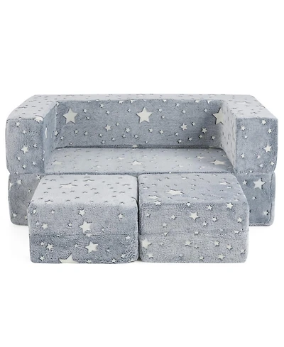 Hongge Modular 2-Seater Flannel Play Couch, Ages 3+